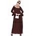 A-line designer abaya with frills on sleeves - Brown color  A-line designer abaya with frills on sleeves - Brown color